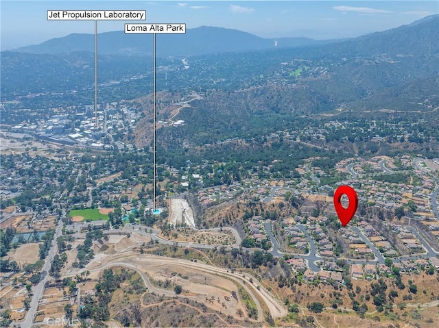 632 Hartwell Ct, Altadena, CA 91001 - aerial view of property and surrounding area featuring a mountainous background