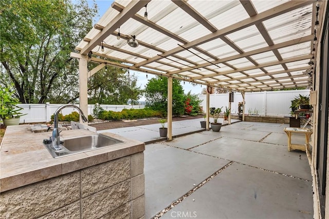 25835 Appian Way, Mission Viejo, CA 92691 - fenced backyard featuring a patio area, exterior kitchen, and a pergola