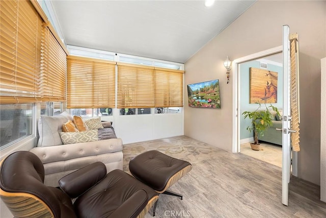 6 Sand Pointe, Laguna Niguel, CA 92677 - living area featuring vaulted ceiling and wood finished floors