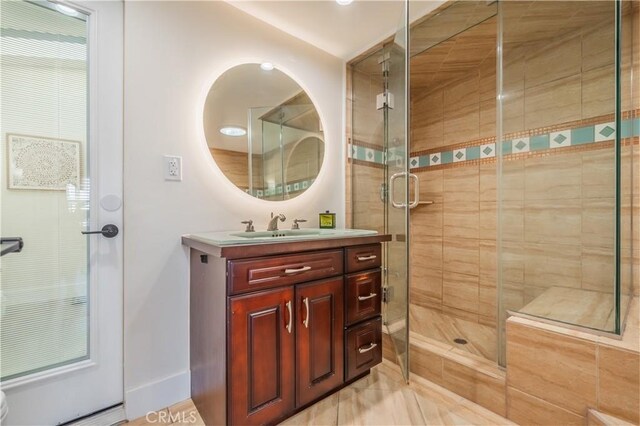 14757 Rockhill Dr, Hacienda Heights, CA 91745 - full bath with vanity and a shower stall