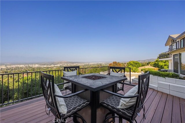 14757 Rockhill Dr, Hacienda Heights, CA 91745 - wooden deck with a fire pit