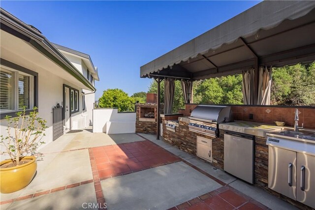 14757 Rockhill Dr, Hacienda Heights, CA 91745 - view of patio / terrace featuring a gazebo and exterior kitchen