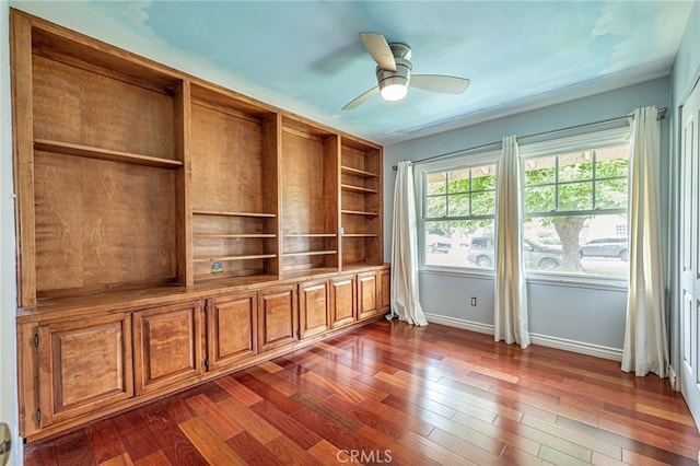 20129 Halsted St, Chatsworth, CA 91311 - unfurnished office featuring dark wood-style floors and a ceiling fan