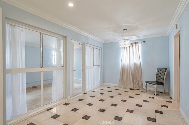 20129 Halsted St, Chatsworth, CA 91311 - unfurnished room with crown molding and recessed lighting