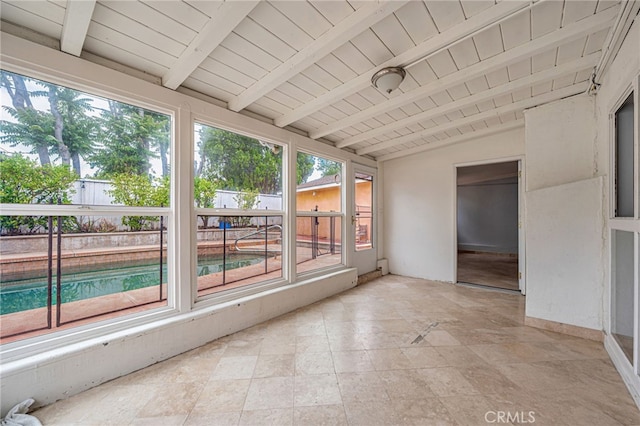 20129 Halsted St, Chatsworth, CA 91311 - unfurnished sunroom with wood ceiling