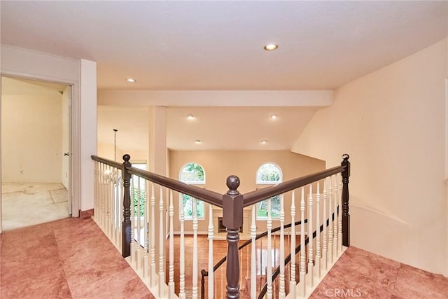26821 Moore Oaks Rd, Laguna Hills, CA 92653 - corridor with recessed lighting and an upstairs landing