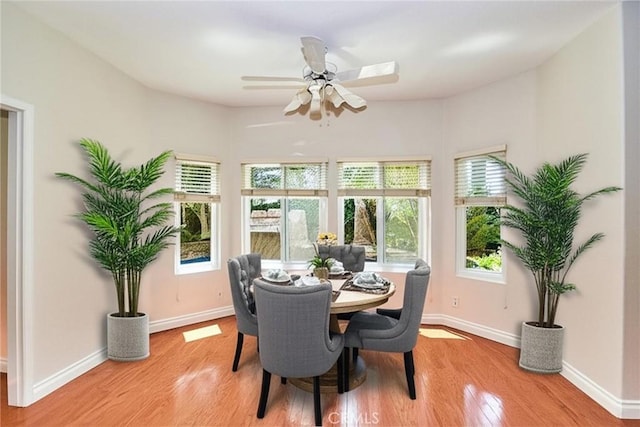 26821 Moore Oaks Rd, Laguna Hills, CA 92653 - dining room featuring light wood-style flooring and a ceiling fan