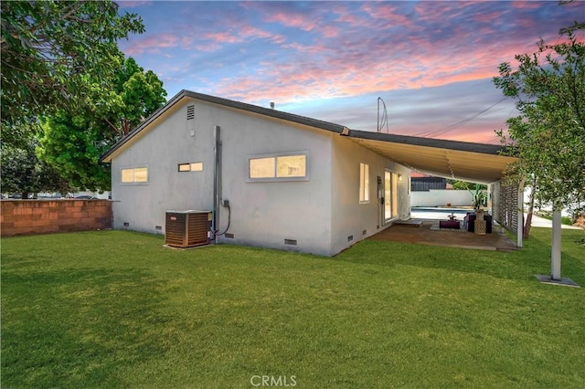10028 Judy Ct, Riverside, CA 92503 - rear view of house featuring crawl space, a patio area, and stucco siding