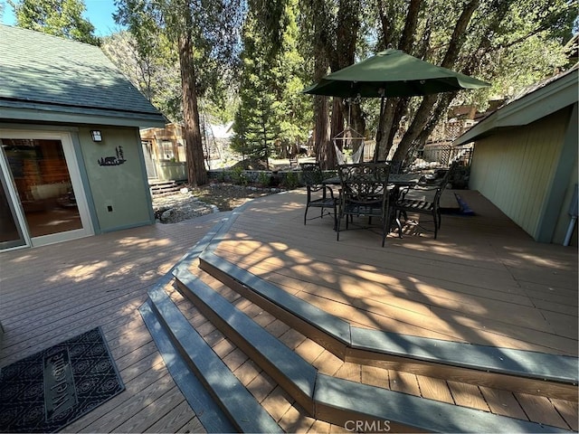 41379 Rainbow Ln, Forest Falls, CA 92339 - deck with outdoor dining area