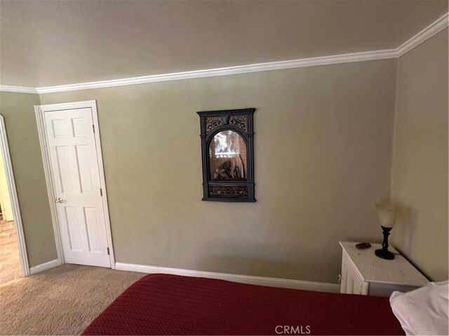 41379 Rainbow Ln, Forest Falls, CA 92339 - bedroom featuring carpet flooring and ornamental molding