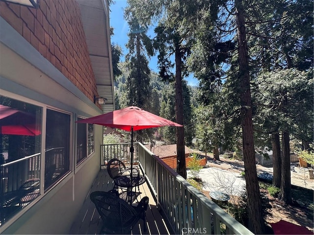 41379 Rainbow Ln, Forest Falls, CA 92339 - view of wooden terrace