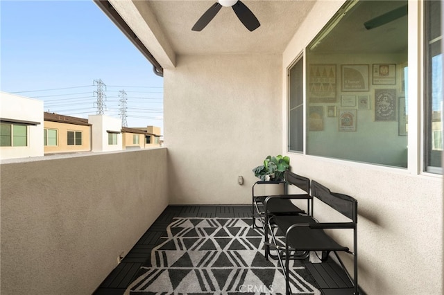 3540 E Peckham Paseo Unit 5, Ontario, CA 91761 - balcony with ceiling fan