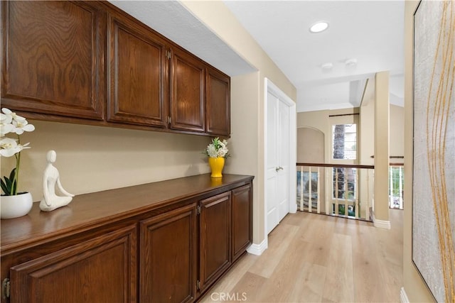 21620 Brisbane Way, Yorba Linda, CA 92887 - hallway with light wood-type flooring and recessed lighting
