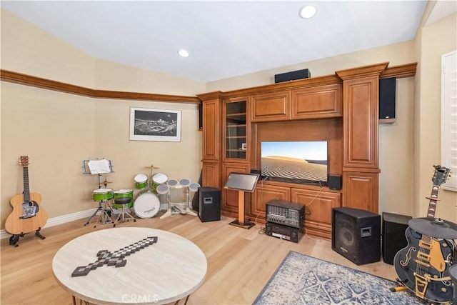 21620 Brisbane Way, Yorba Linda, CA 92887 - living room with light wood-type flooring, recessed lighting, and vaulted ceiling