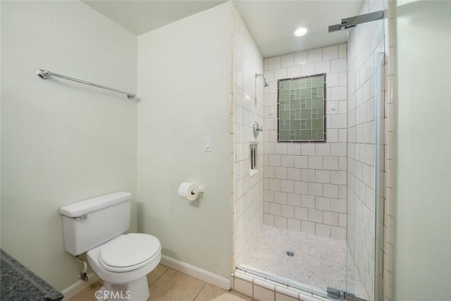 2056 Sierra Way, San Luis Obispo, CA 93401 - bathroom with a shower stall, tile patterned flooring, and recessed lighting