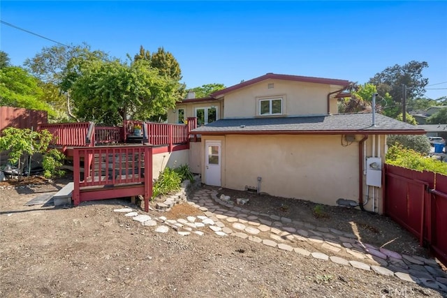 2056 Sierra Way, San Luis Obispo, CA 93401 - rear view of property with stucco siding and a deck