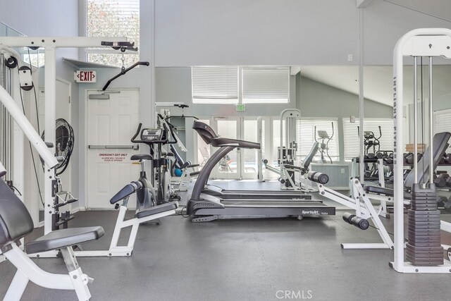 3456 Castle Glen Dr Unit 154, San Diego, CA 92123 - gym with high vaulted ceiling