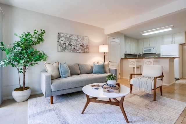 3456 Castle Glen Dr Unit 154, San Diego, CA 92123 - living area featuring light tile patterned floors