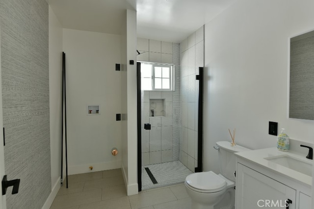 4820 W 142nd St, Hawthorne, CA 90250 - full bath with vanity, a shower stall, and tile patterned floors