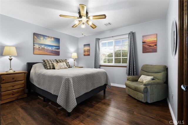 43419 37th St W, Lancaster, CA 93536 - bedroom with wood-type flooring and ceiling fan