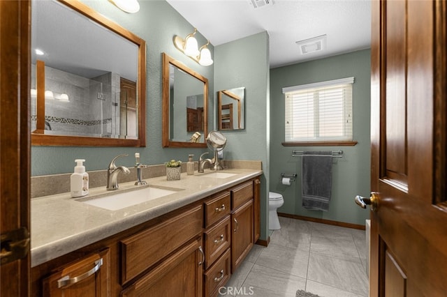 43419 37th St W, Lancaster, CA 93536 - full bath featuring double vanity and tiled shower