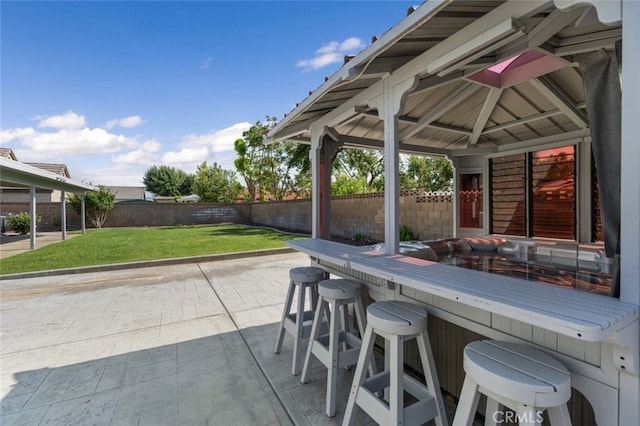 43419 37th St W, Lancaster, CA 93536 - fenced backyard with a gazebo and a patio area