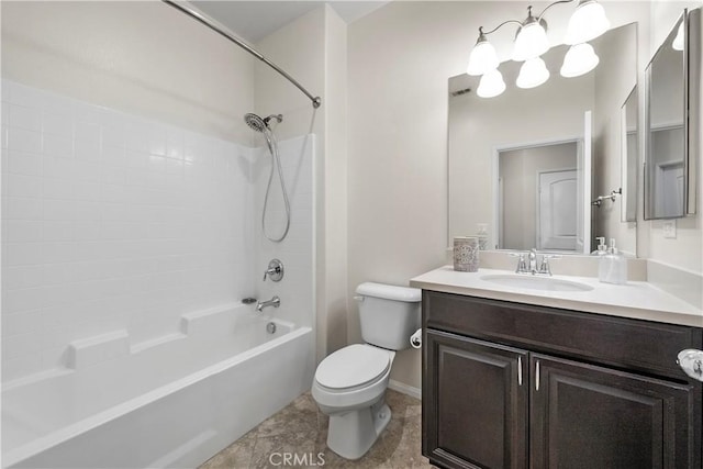 8022 Cresta Bella Rd, Rancho Cucamonga, CA 91730 - bathroom featuring vanity, tub / shower combination, and a chandelier