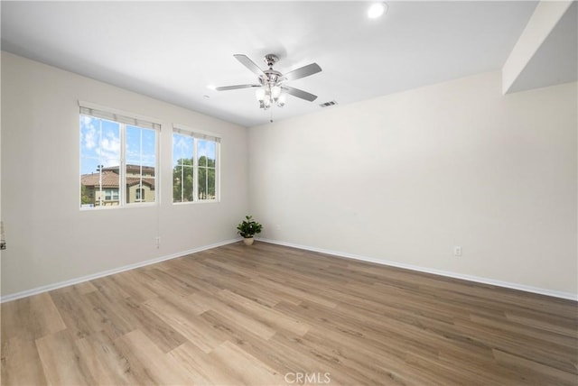 8022 Cresta Bella Rd, Rancho Cucamonga, CA 91730 - empty room featuring light wood-style flooring, a ceiling fan, and recessed lighting