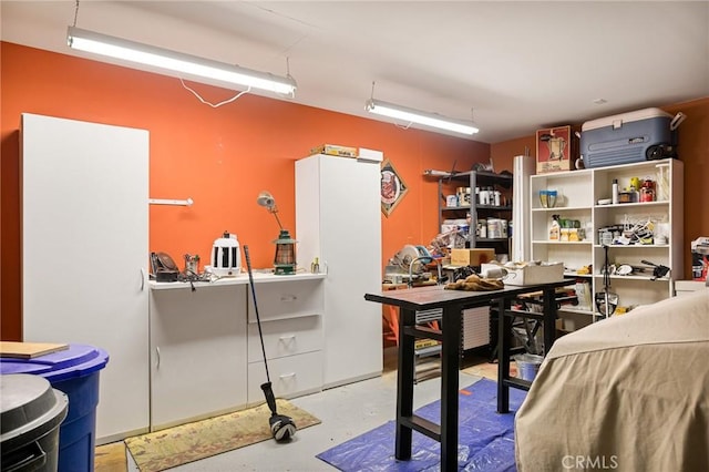 30400 Live Oak Dr, Running Springs, CA 92382 - home office with concrete floors