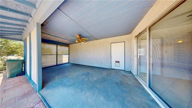 19171 Carlisle Rd, Apple Valley, CA 92307 - unfurnished sunroom featuring ceiling fan