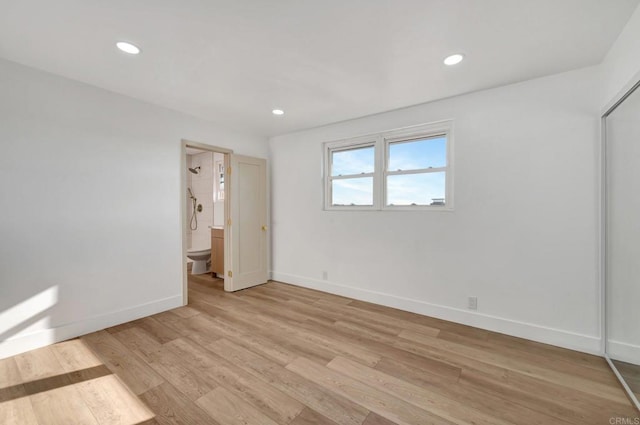 1665 Yale St, Chula Vista, CA 91913 - unfurnished bedroom with light wood-style floors, recessed lighting, and ensuite bathroom