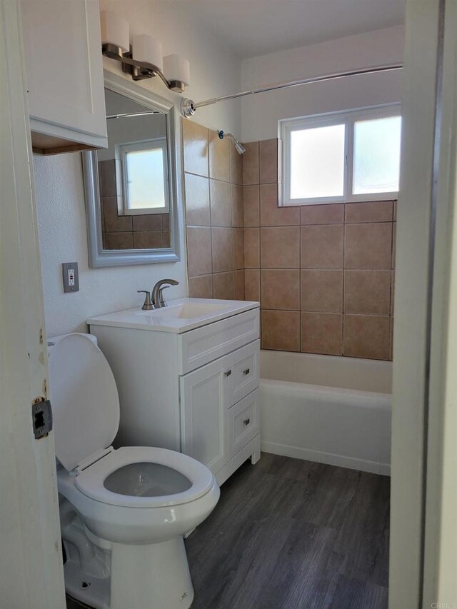 3222 42nd St, San Diego, CA 92105 - full bath featuring shower / bathtub combination, wood finished floors, and vanity