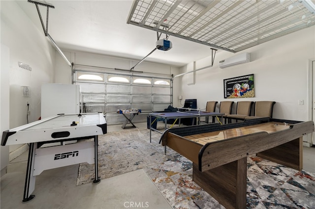 43875 Spiaggia Pl, Indio, CA 92203 - garage with a wall unit AC, a garage door opener, and freestanding refrigerator