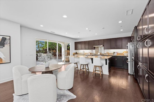 7147 Sitio Bahia, Carlsbad, CA 92009 - dining room featuring dark wood-style floors and recessed lighting