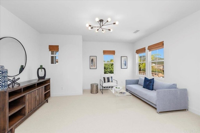 7147 Sitio Bahia, Carlsbad, CA 92009 - living area with a chandelier and baseboards