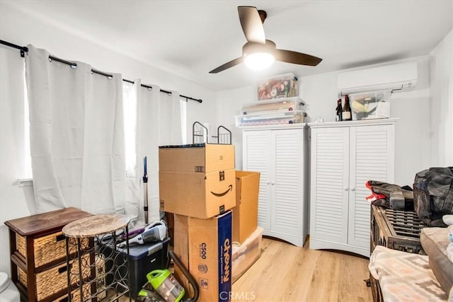 7227 Sherman Hoyt Ave Unit 29, Palms, CA 92277 - storage area with a wall unit AC and a ceiling fan
