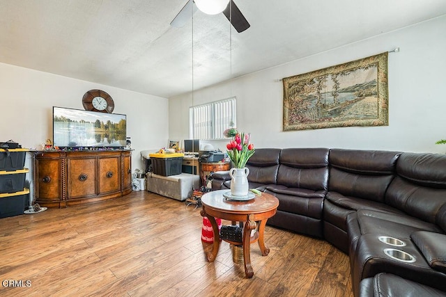 656 W Hemlock St, Port Hueneme, CA 93041 - living room with a ceiling fan and hardwood / wood-style flooring