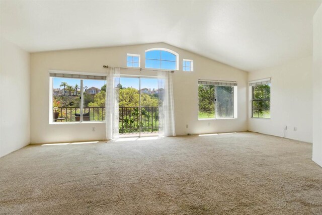 2344 Greenbriar Dr Unit A, Chula Vista, CA 91915 - unfurnished living room featuring vaulted ceiling and carpet