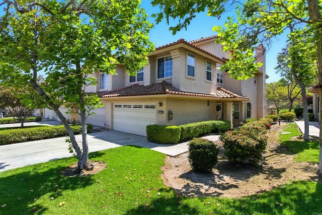 2344 Greenbriar Dr Unit A, Chula Vista, CA 91915 - view of front of property with a tile roof, stucco siding, concrete driveway, and a front lawn