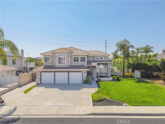 30528 Covecrest Cir, Menifee, CA 92584 - view of front of home with concrete driveway, stucco siding, an attached garage, and a tile roof