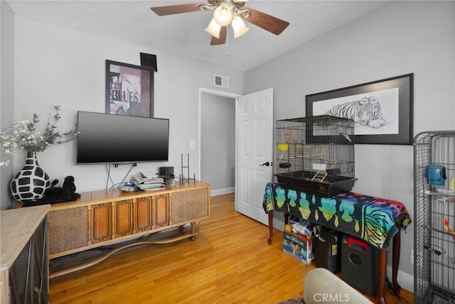 708 S Vecino Dr, Glendora, CA 91740 - home office with light wood-type flooring and a ceiling fan