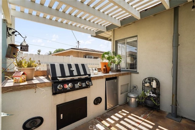 708 S Vecino Dr, Glendora, CA 91740 - view of patio featuring an outdoor kitchen and a pergola