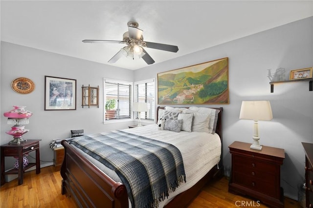 708 S Vecino Dr, Glendora, CA 91740 - bedroom with wood finished floors and a ceiling fan