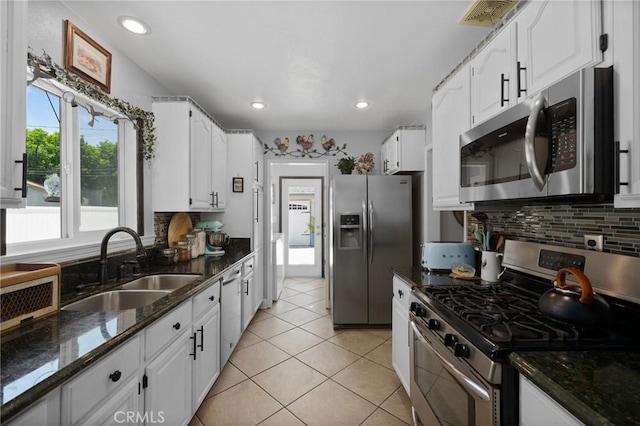 708 S Vecino Dr, Glendora, CA 91740 - kitchen with stainless steel appliances, healthy amount of natural light, white cabinetry, and recessed lighting