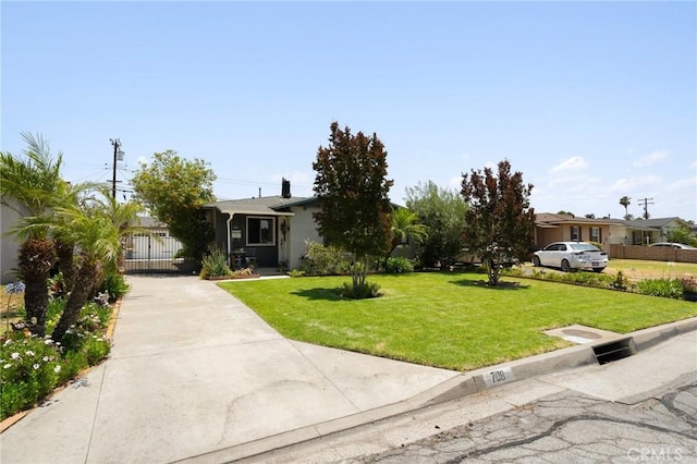 708 S Vecino Dr, Glendora, CA 91740 - view of front of house with a front lawn, driveway, and a gate
