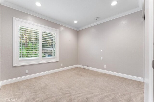 25 Westbrook Ln, Pomona, CA 91766 - spare room with crown molding, light carpet, and recessed lighting
