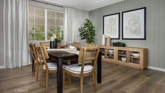 29159 Victoria Beach Blvd, Winchester, CA 92596 - dining room with wallpapered walls and wood finished floors