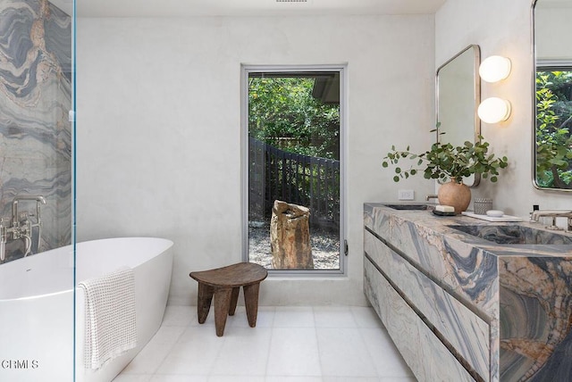 808 Inverness Dr, La Canada Flintridge, CA 91011 - bathroom featuring a freestanding bath and double vanity