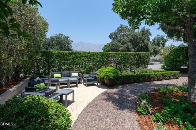 3312 Thorndale Rd, Pasadena, CA 91107 - view of patio / terrace featuring outdoor lounge area and a mountain view