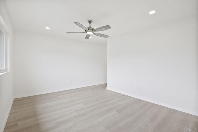 814 Hollister St Unit B, Otay Mesa, CA 92154 - spare room with wood finished floors, a ceiling fan, and recessed lighting